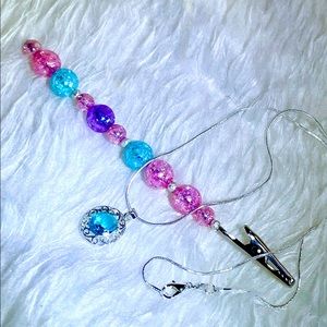 Sterling Silver Necklace & Alligator Clips Set